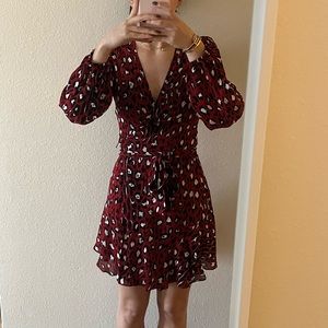 ALC Red Leopard Mini Dress